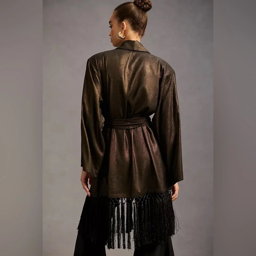 ⭐️ METALLIC FRINGE KIMONO BY ANTHROPOLOGY ⭐️ - Picture 3 of 3